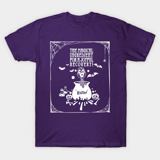 pancreatic cancer Awareness   purple ribbon Humor the magical ingredient for a joyful recovery Halloween T-Shirt by Shaderepublic